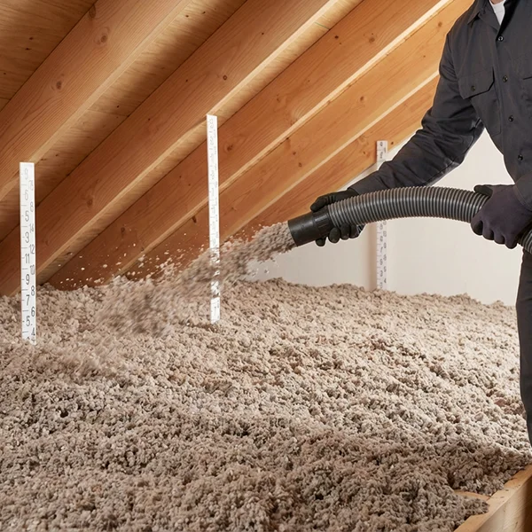 attic Утепление эковатой перекрытия чердака