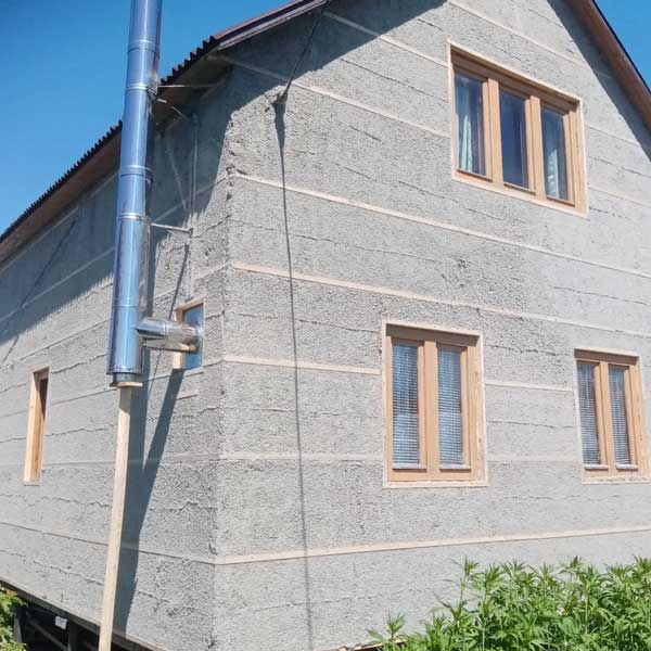 Утепление фасада эковатой