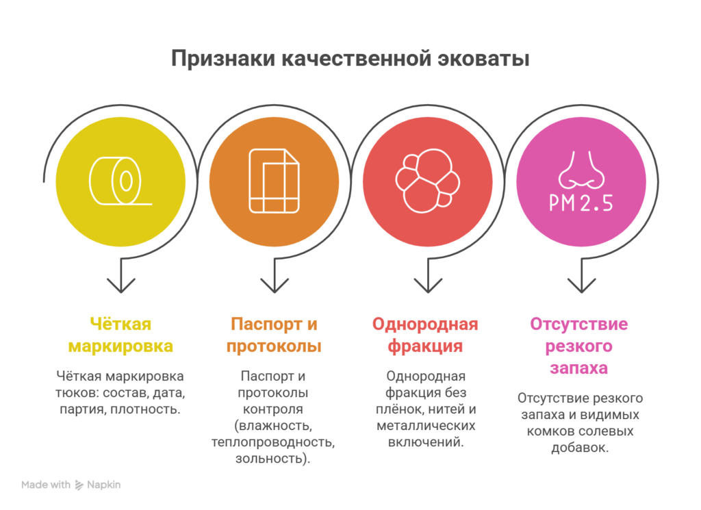 Список признаков качественной эковаты